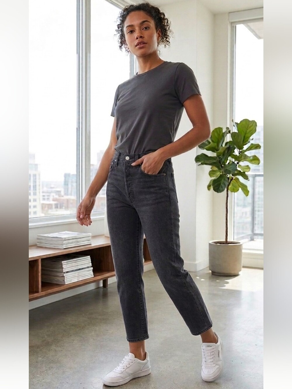 Levi's Women's Gray Boyfriend Jeans